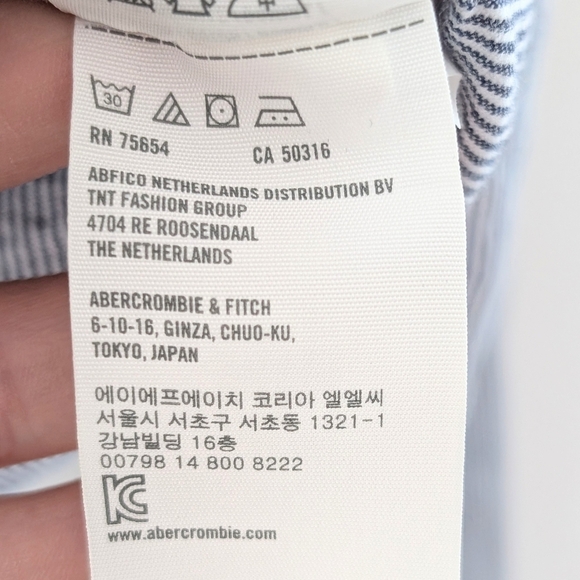 Hollister Men's Blue And White Stripes Hooded Shacket ~ Size Small - Picture 10 of 10